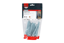 Timco Coach Screws Hex Head Silver  - 8.0 x 100mm (40pcs)