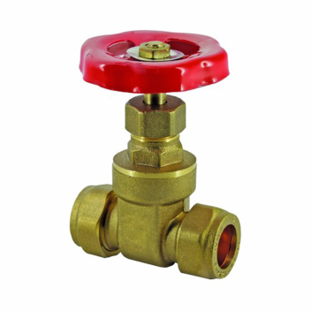 Yellow Brass Gatevalve C x C 22mm