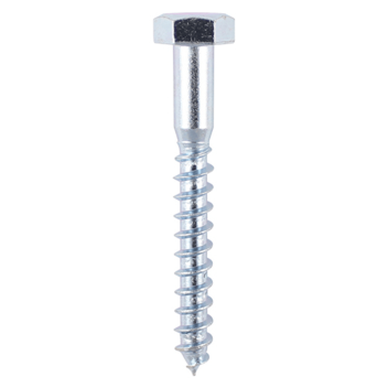 Timco Coach Screws Hex Head Silver  - 6.0 x 70mm (10pcs)