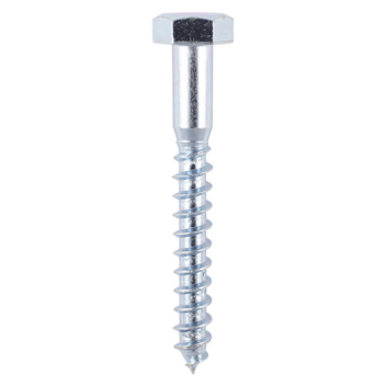 Timco Coach Screws Hex Head Silver  - 6.0 x 50mm (10pcs)